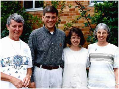 Brother Paul Bednarczyk, CSC, Sister Cathy Bertrand, SSND and two Australian vocation ministers at a 1998 workshop in Australia